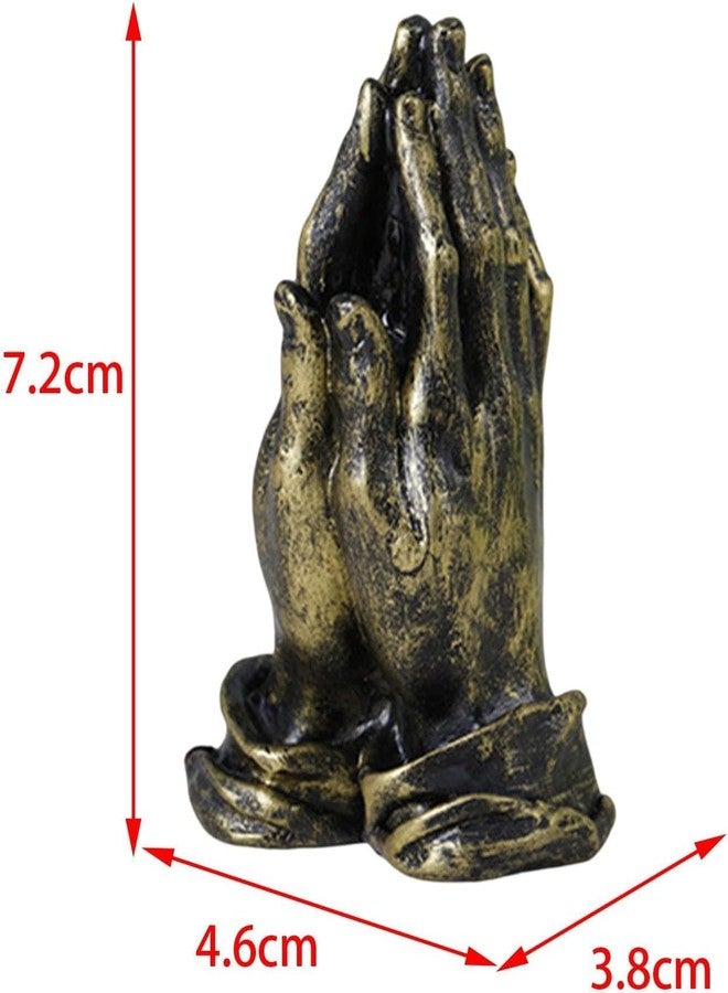 koTTIYA Praying Hands Figurine Hand Gesture Statue Resin Hands Desktop Ornament Modern Art Gesture Sculpture for Home Office Living Room Table Decoration - Golden - Image 4